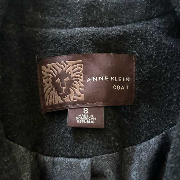 Anne Klein Classic Wool Cashmere Peacoat Dress Coat Black Overcoat Size 8 - Picture 6 of 11